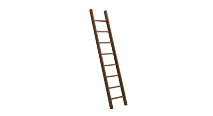 Wooden ladder isolated on PNG background.