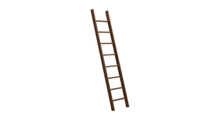 Wooden ladder isolated on PNG background.