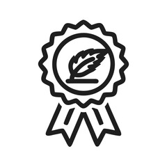 Minimalist icon of a leaf inside a rosette, representing eco-friendliness and sustainability