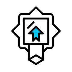 Minimalist Upward Arrow Illustration on a Black Background, Symbolizing Growth