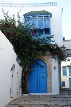 blue door in the old town sid buo said Tunisia 