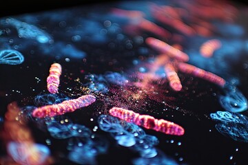 Abstract microscopic view of bacteria