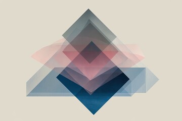 Abstract geometric shapes layered in muted tones