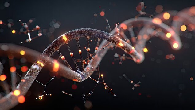 DNA helix with glowing particles (2)