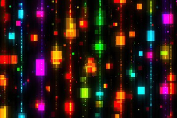 Vibrant pixelated vertical lines