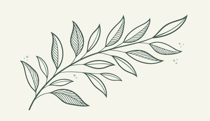 Minimalist Leaf Motif Seamlessly Designed for Wallpaper and Fabric Aesthetics