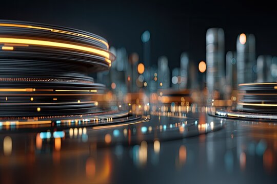 Abstract futuristic city platform