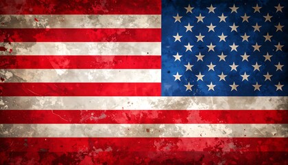 Fototapeta premium Distressed image of the american flag.