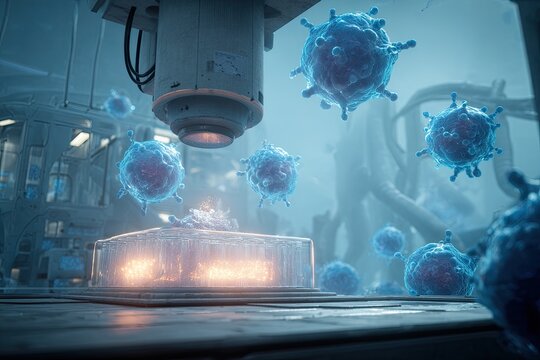 Futuristic lab, virus study - Powered by Adobe