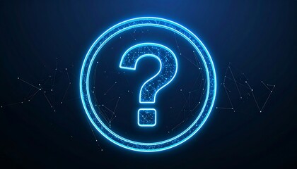 Glowing question mark symbol with network design.