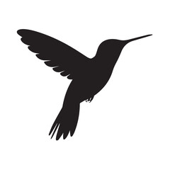 agile hummingbird in mid flight silhouette vector clipart minimal bird outline design ai eps jpeg png