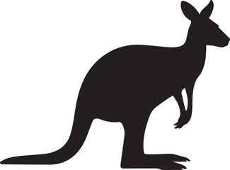 vintage kangaroo outline silhouette vector art for wildlife conservation posters and environmental awareness prints