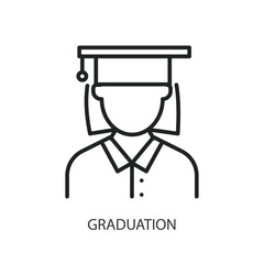 Graduation thin line vector icons.