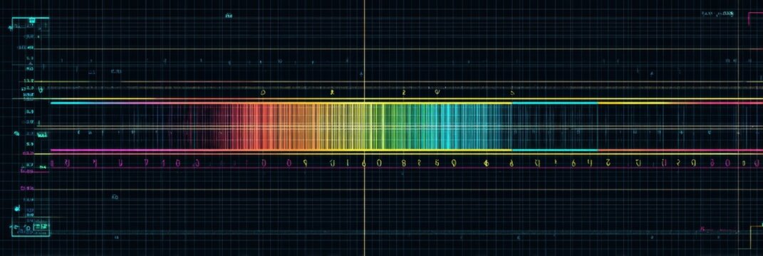 Color Spectrum Displayed on a Digital Spectroscope With Precise Measurements in a Scientific Laboratory Environment