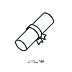 Diploma thin line vector icons.
