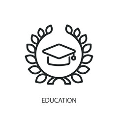 Education thin line vector icons.