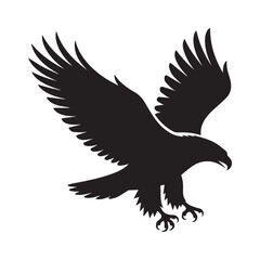 high resolution eagle silhouette vector art in ai eps jpeg png formats capturing majestic bird of prey in flight
