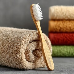 Bamboo travel toothbrush with soft bristles high resolution picture