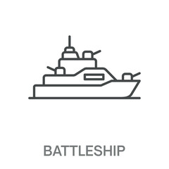 Obraz premium Battleship Simple Style Design Outline Symbol Illustration