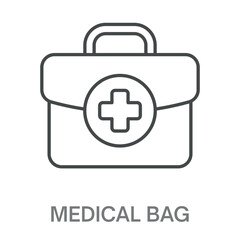 Medical Bag Simple Style Design Outline Symbol Illustration