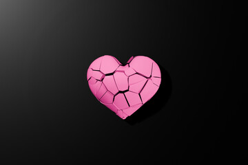 壊れかけたピンク色のハート