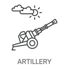 Artillery Simple Style Design Outline Symbol Illustration