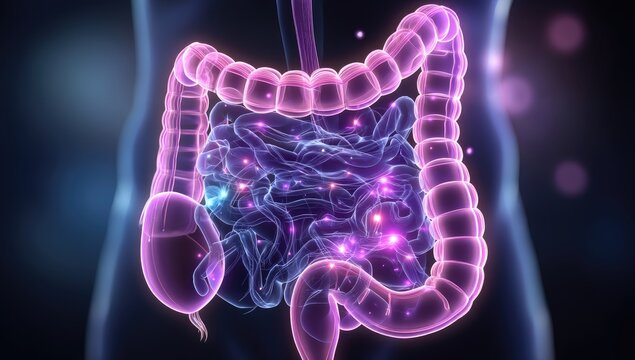 3D anatomical rendering of the digestive system