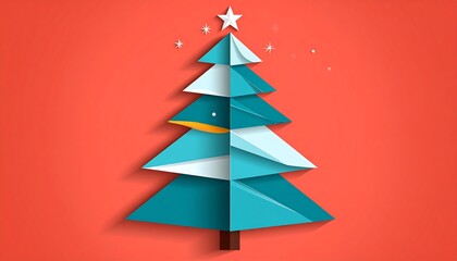 Geometric Teal Christmas Tree.