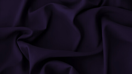 Luxury silk satin fabric background. Fashion elegant dark shade of purple and black. Waves and folds on the lined material. Violet, true purple, blackberry, wine, indigo, grape, eggplant, midnight