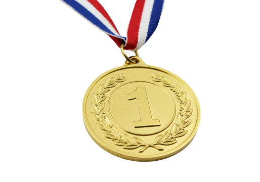 Winning moment gold medal celebration sports event indoor arena excitement viewpoint achievement isolated on transparent background