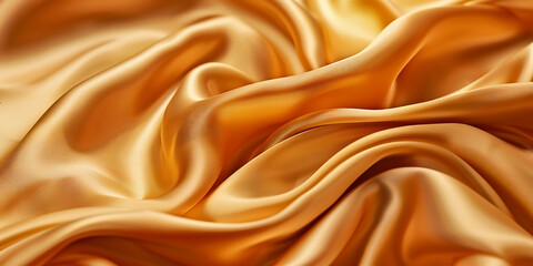 Fototapeta premium Golden silk fabric 