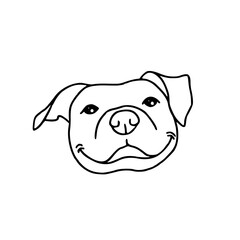 line art doodle of a dog's face