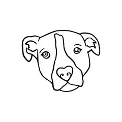line art doodle of a dog's face