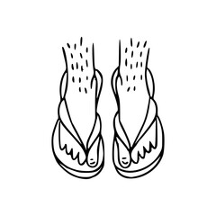 summer sandals and feet drawing