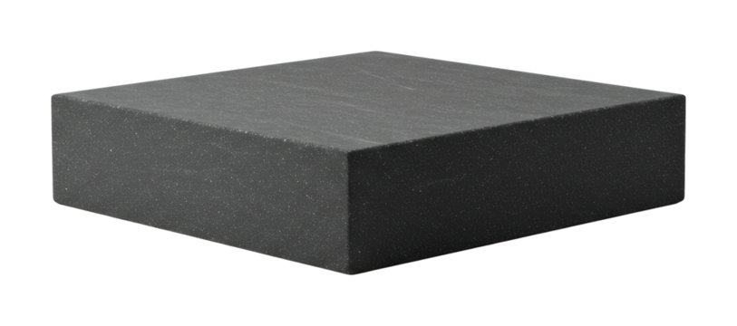 Minimalist black square object studio setting simple modern isolated on transparent background