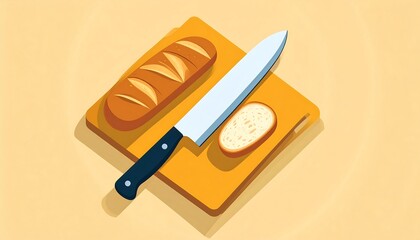 Bread Knife Cutting Board Kitchen.