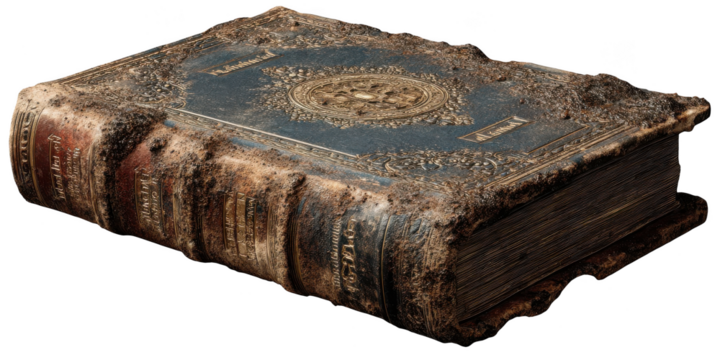 Book with a blue cover and red trim