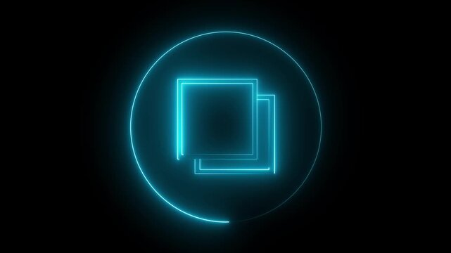 Glowing Neon Share Button Icon Animation on Black Background &ndash; Futuristic UI Loop