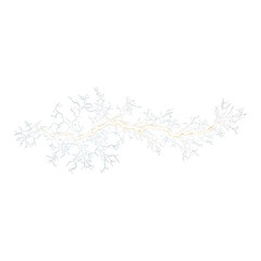 Lightning effect on isolated transparency background concept. A stunning visual representation of electric energy flow.