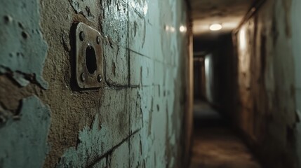 Dimly Lit Subway Tunnel with Wear and Texture
