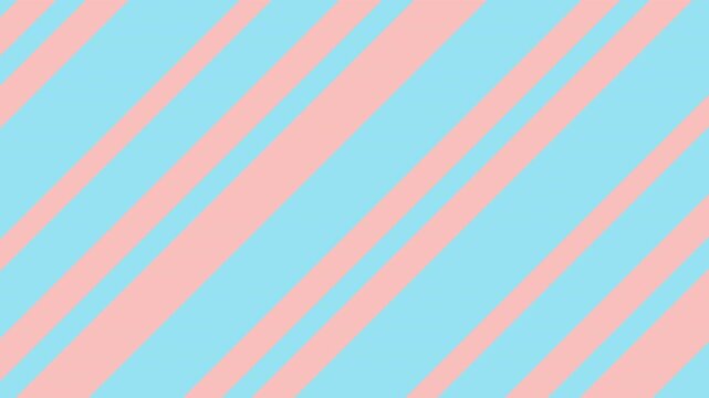 Soft pink and sky blue diagonal stripe transition animation with transparent background