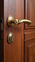 Wooden door handle and lock