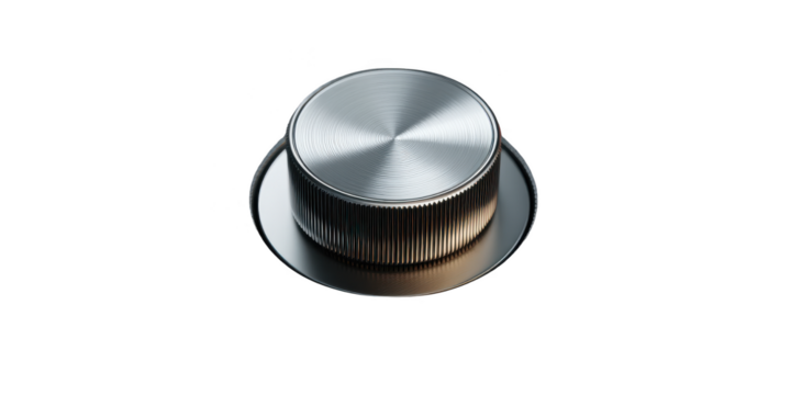 Silver button with a gold rim