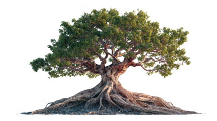 Large tree with a thick trunk and many branches