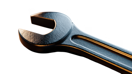 Wrench is shown with the handle facing up and the open end facing down