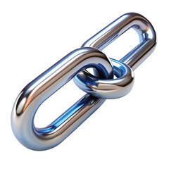 Isolated metal chain link on black background representing connection and strength