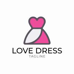 Elegant Dress Logo with Heart Shape