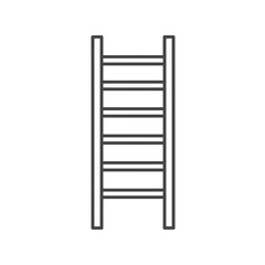 A simple black outline icon of a straight ladder with multiple rungs, isolated on a white background.