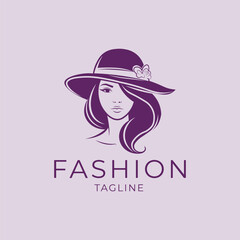 Elegant Fashion Logo Featuring a Woman with a Hat