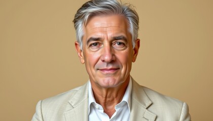 Elegant Older Man Portrait with Serene Expression